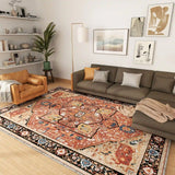 EnHomee Boho Area Rugs,machine washable area rugs，area rugs for living room, Low Pile Vintage Carpet