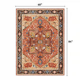 EnHomee Boho Area Rugs,machine washable area rugs，area rugs for living room, Low Pile Vintage Carpet