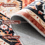 EnHomee Boho Area Rugs,machine washable area rugs，area rugs for living room, Low Pile Vintage Carpet
