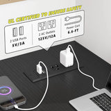 Enhomee47_WComputerDesk_LShapedGamingDeskwithOutlets-Black