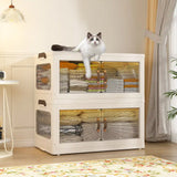 Enhomee Plastic Storage Bins with Lids，stackable storage bins on Wheels