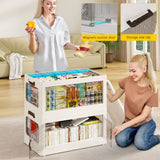 Enhomee Plastic Storage Bins with Lids，stackable storage bins on Wheels