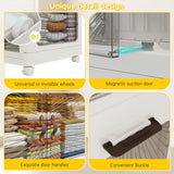 Enhomee Plastic Storage Bins with Lids，stackable storage bins on Wheels