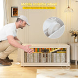 Enhomee Plastic Storage Bins with Lids，stackable storage bins on Wheels