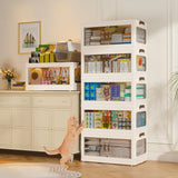 Enhomee Plastic Storage Bins with Lids，stackable storage bins on Wheels