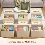 Enhomee stackable storage bins with Lids,Plastic Storage Bins with Lids Closet Organizer