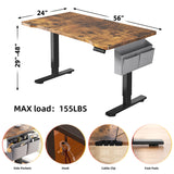 Electric Standing Desk, Sit to Stand Desk Adjustable Height, Stand Up Desk with Cable Management