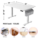 Electric Standing Desk, Sit to Stand Desk Adjustable Height, Stand Up Desk with Cable Management
