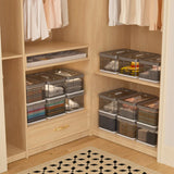 Enhomee collapsible storage bins, Stackable Storage Bins with Lids