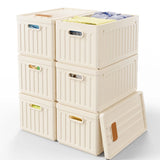 Enhomee stackable storage bins with Lids,Plastic Storage Bins with Lids Closet Organizer