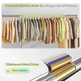 Raybee 75"W Rolling Clothes Rack with Storage Shelves, Wheeled Metal Clothes Organizer for Bedroom, Laundry & Dorm