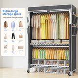 Raybee 81" H Rolling Garment Rack on Cover,445lbs Portable Closet & Adjustable Clothing Rack with Wheels For Bedroom