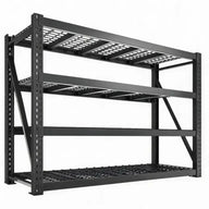 REIBII 4-Tier 77.2"W x 24"D x 72"H Freestanding Bulk Storage Rack with Steel Wire Decking