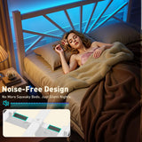 REIBII Metal Platform Bed Frame with LED Headboard, 882 LBS Heavy-Duty Support, 12" Under-Bed Storage, Noise-Reducing Design, No Box Spring Needed