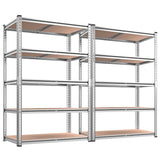 Reibii 35.5"W Garage Shelving, 5-Tier Adjustable Metal Shelves, Storage Rack for Kitchen Pantry Basement, Galvanized