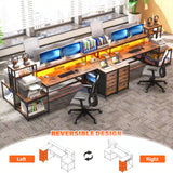 71" W Carbon Fiber Gaming Desk, L Shaped Computer Desk with Drawer & Power Outlet