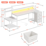 71" W Carbon Fiber Gaming Desk, L Shaped Computer Desk with Drawer & Power Outlet