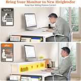 57"W Gaming Computer Desk with Monitor Stand Shelves, Modern Office Desk with Drawers