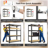Reibii 2 Pack Garage Shelving Units Heavy Duty Load 3200 LBS Total, 60"H Metal Storage Shelves for Kitchen Pantry Garage
