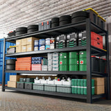 Reibii 60"W 4-Tier Heavy Duty Industrial Garage Shelving Units, Adjustable Metal Storage Shelves Racks for Garage, Warehouse, Basement, 2650LBS