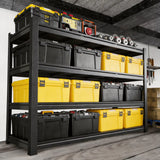 Reibii 60"W 4-Tier Heavy Duty Industrial Garage Shelving Units, Adjustable Metal Storage Shelves Racks for Garage, Warehouse, Basement, 2650LBS