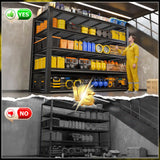 REIBII 48.4“W Garage Shelving 3000LBS Heavy Duty Metal Storage Shelves, Industrial Storage Shelving for Basement Warehouse