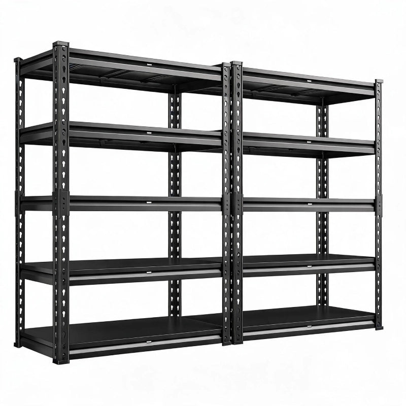 2 Pack Heavy duty storage rack designed for warehouses, workshops, and businesses needing reliable metal shelving solutions.