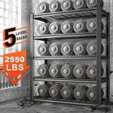 REIBII 72"H 5-Tier Storage Shelves for Basement 2550LBS Adjustable Shelving for Garage Warehouse Pantry