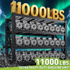4-Tier 60"W Industrial Storage Shelves, 11000LBS Fully Adjustable Heavy Storage Unit for Warehouse Workshop Basement
