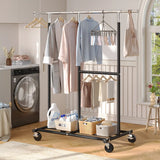 Raybee Garment Rack with Wheels, 298 lbs Commercial Clothes Rack for Hanging