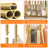 Raybee Double Rod Clothes Hanger Rack, Metal Rolling Clothing Rack With Wheels, 52"W x 20"D x (63"-69")H