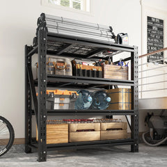 Reibii 4-Tier Heavy Duty Garage Storage Shelves 3000LBS Capacity 51.5" W x 17.7" D x 72" H Large and durable Adjustable Industrial Metal Shelf System  for Garage,Workshop