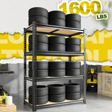 Heavy Duty Adjustable Garage Shelving Unit with Large Capacity，Metal Storage Shelves for Warehouse, Pantry, Basement Organization