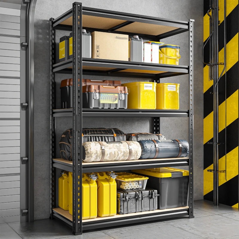Heavy Duty Adjustable Garage Shelving Unit with Large Capacity，Metal Storage Shelves for Warehouse, Pantry, Basement Organization