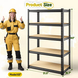 Heavy Duty Adjustable Garage Shelving Unit with Large Capacity，Metal Storage Shelves for Warehouse, Pantry, Basement Organization