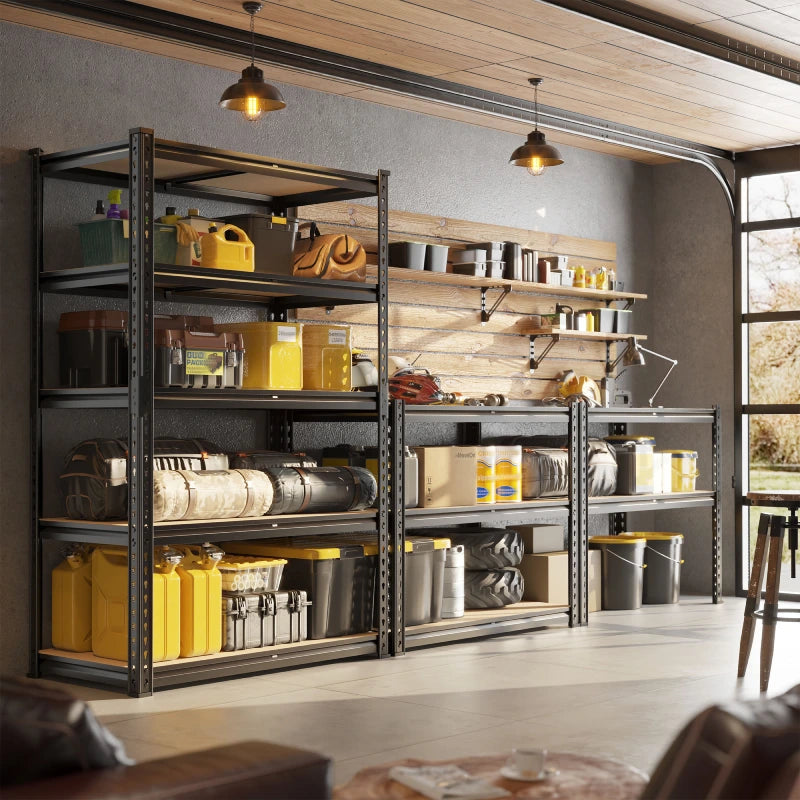 Heavy Duty Adjustable Garage Shelving Unit with Large Capacity，Metal Storage Shelves for Warehouse, Pantry, Basement Organization