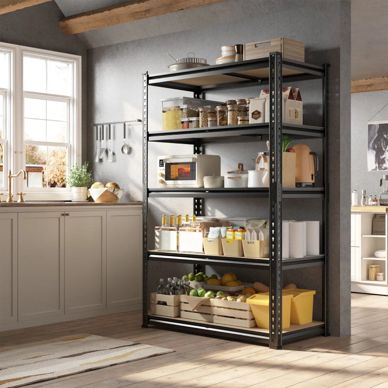 Heavy Duty Adjustable Garage Shelving Unit with Large Capacity，Metal Storage Shelves for Warehouse, Pantry, Basement Organization