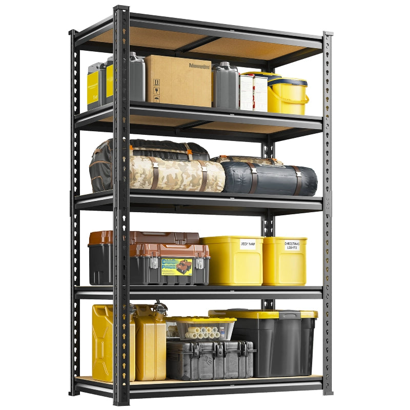 Heavy Duty Adjustable Garage Shelving Unit with Large Capacity，Metal Storage Shelves for Warehouse, Pantry, Basement Organization
