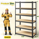 Heavy Duty Adjustable Garage Shelving Unit with Large Capacity，Metal Storage Shelves for Warehouse, Pantry, Basement Organization