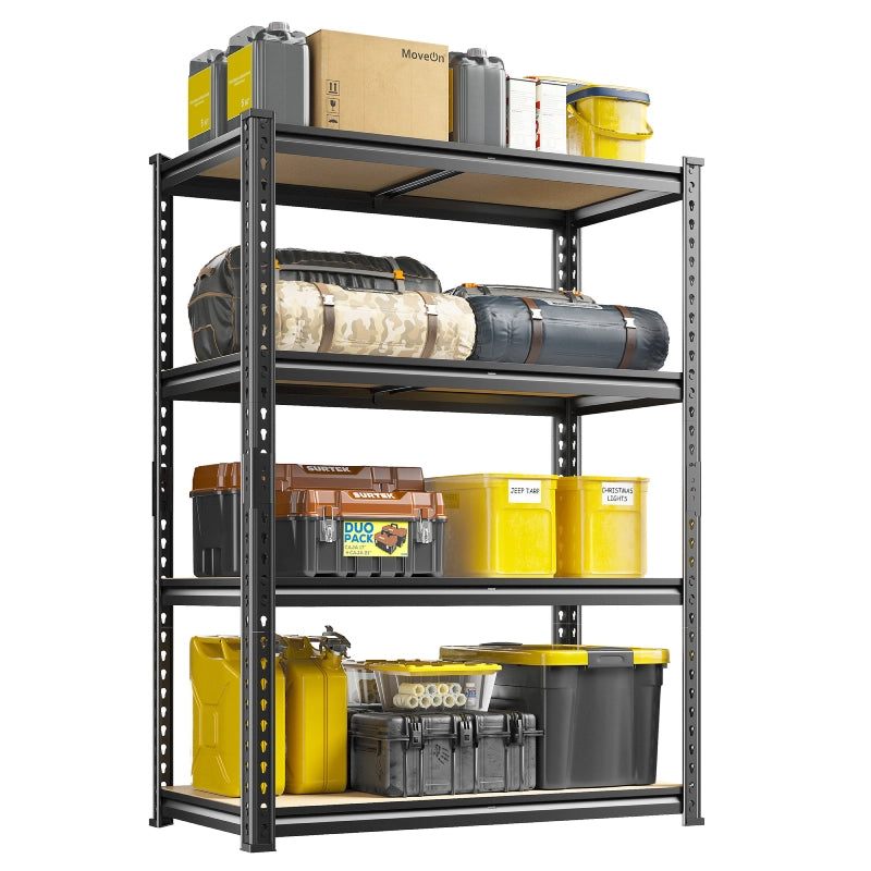 Heavy Duty Adjustable Garage Shelving Unit with Large Capacity，Metal Storage Shelves for Warehouse, Pantry, Basement Organization