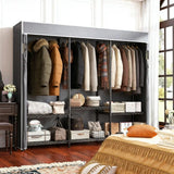 Raybee 75.5"H 800LBS Heavy Duty Clothes Rack with Cover, Portable Clothes Rack for Bedroom&Dorm, Wire Garment Rack