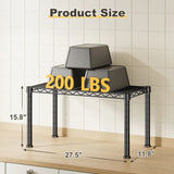 Reibii 27.5" W Heavy Duty Height Adjustable Metal Shelving Unit, Multipurpose Storage Organizer for Kitchen, Office, Pantry