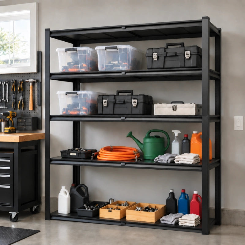 REIBII 78" H Heavy Duty Garage Shelving,3000lbs Adjustable Metal Shelves Unit for Garage & Warehouses