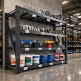 REIBII 68" W 4-Tier Heavy Duty Garage Shelving 9400 lbs Adjustable Storage Shelves for Warehouse, Garage, Basement, Shop
