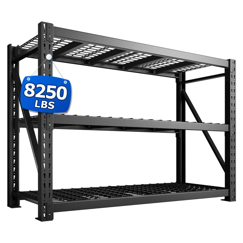 REIBII 60"W 11000LBS Heavy Duty Garage Shelving,Adjustable Metal Shelves for Warehouse, Commercial, Shop, Basement