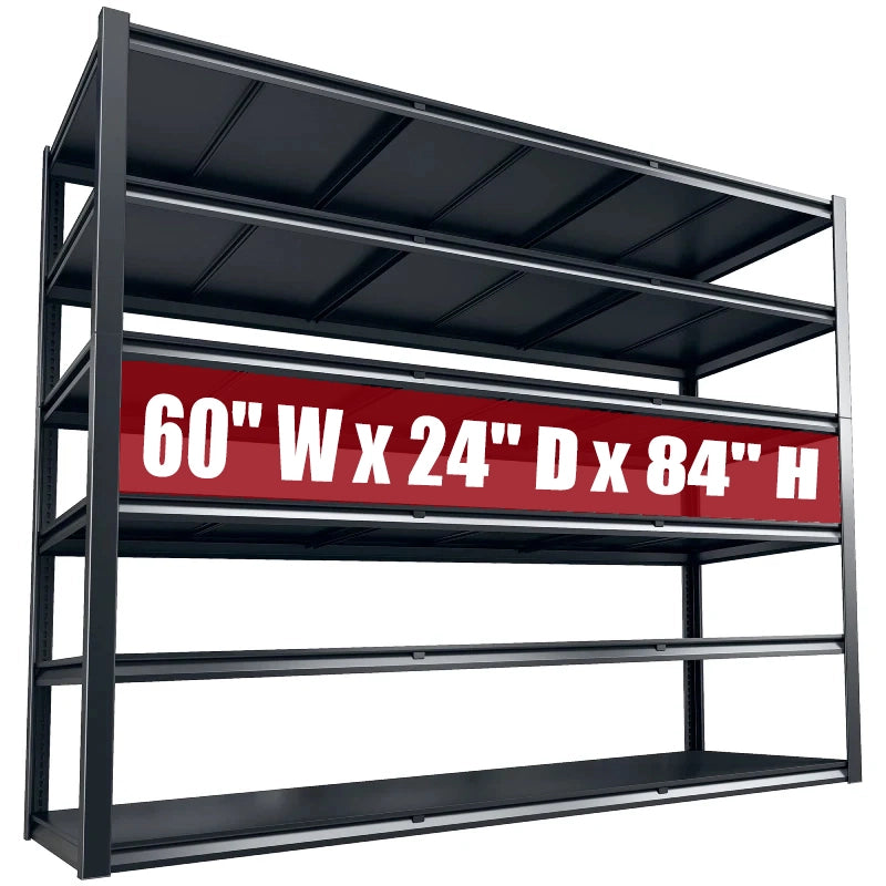 REIBII 60"W x 84"H 3500LBS Heavy Duty Industrial Garage Shelving,6-tier Adjustable Storage Shelves for Garage,Warehouse, Basement