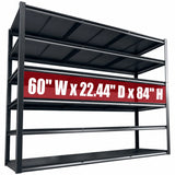 REIBII 60" W x 84" H Heavy Duty Industrial Shelving, 6-tier Adjustable Metal Storage Shelves for Garage, Warehouse, Basement