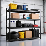 Reibii 60" W 4-Tier Heavy Duty Industrial Garage Shelving Units, Adjustable Metal Storage Shelves Racks for Garage, Warehouse, Basement, 2650LBS