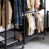 Raybee Heavy Duty Portable Clothes Rack With Wheels,Clothing Rack For Hanging,Garment Rack For Bedroom