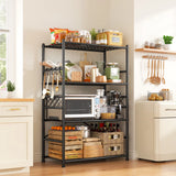 Heavy Duty Storage Shelves with Hooks, 36" Metal Garage Shelving Unit 800lb Capacity